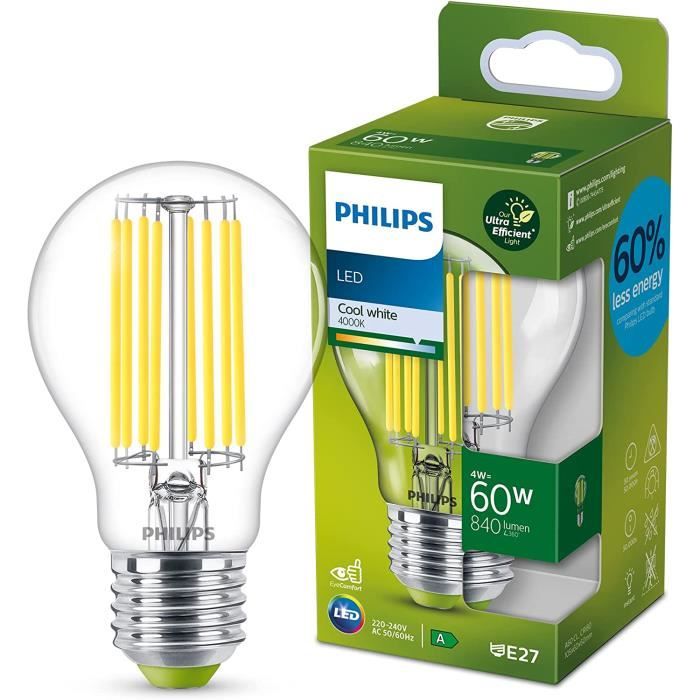 Philips Ampoule LED Ultra Efficient Classe A, 60W, Culot E27