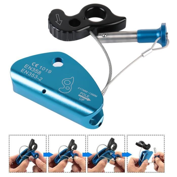 Pwshymi Descendeur d'escalade Freinage automatique Stop Climbing Mousqueton Serre-câble Grab Anneau de rappel sport materiel