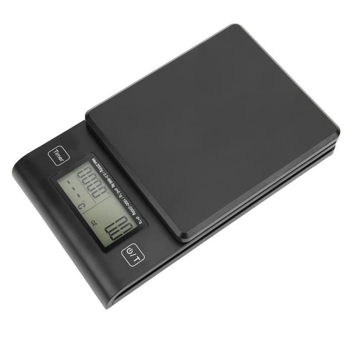 Balance Café Multifonction 3kg 0.1g Avec Minuterie - LEVADA PLUS - Noire Balance Café Multifonction 3kg 0.1g Avec Minuterie - LEVADA PLUS - Noire
