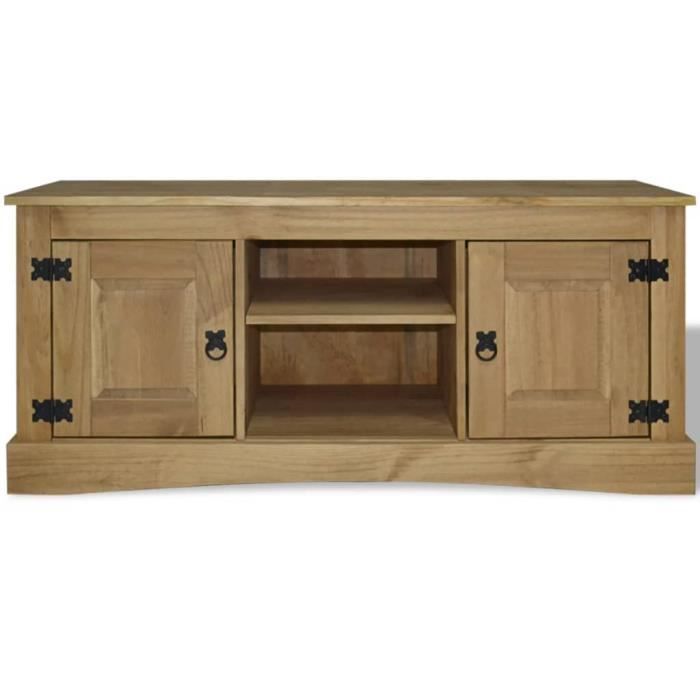 Meuble TV Gamme Corona pin mexicain 120x40x52 cm - SALALIS - DP46338 ...