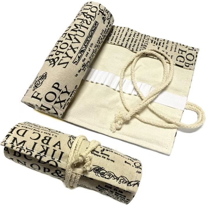 DOITEM Sac A Crayon De Toile, 72 Trous Pochette Pour Crayons, Trousse