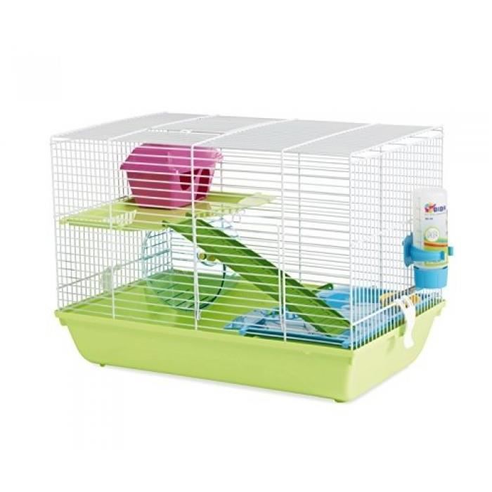savic martha triple cage pour hamster blanc/vert 47 x 30 x 21 cm