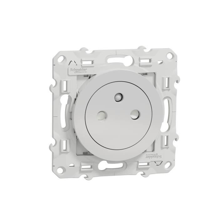 Prise de courant Odace Aluminium Affleurante