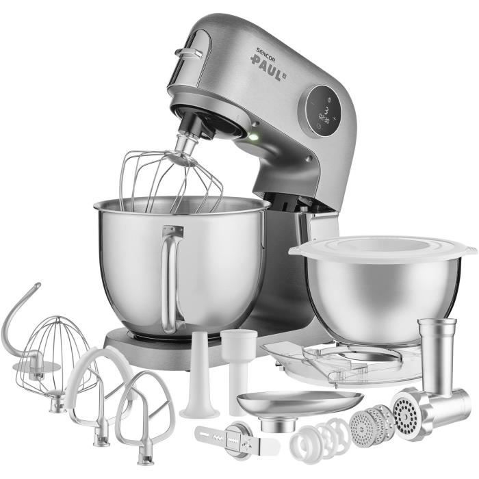 Robot Pâtissier SENCOR STM 7740 PAUL 2 – 1500 W, 8 Vitesses, 2 Bols Inox