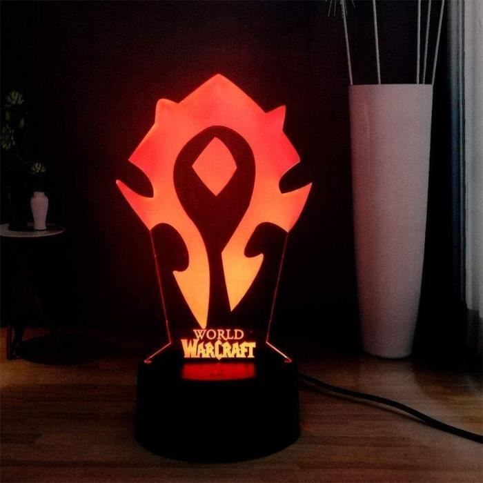 Lampe LED World of Warcraft Alliance Changement de couleur USB Lumière nocturne 