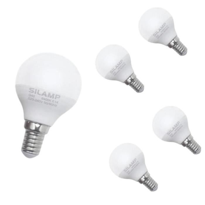Ampoule E14 LED 8W 220V G45 300° (Pack de 5) - Blanc Froid 6000K - 8000K -  SILAMP - Cdiscount Maison