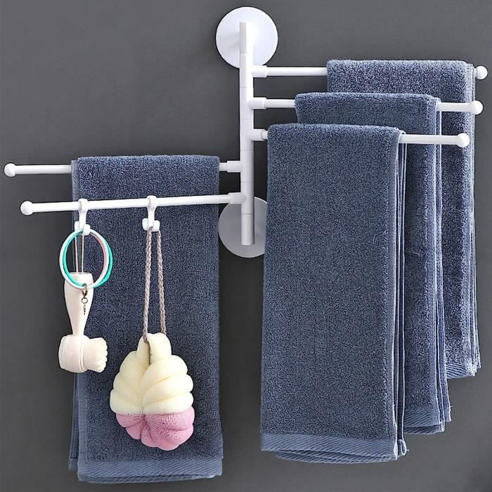 Porte-serviettes mural pliable à 90°, autocollant, avec 5crochets, porte- serviettes à 2 niveaux, en acier inoxydable, étagère de rangement pour(48 cm | Leroy Merlin Porte-serviettes mural pliable à 90°, autocollant, avec 5crochets, porte- serviettes à 2 niveaux, en acier inoxydable, étagère de rangement pour(48 cm | Leroy Merlin
