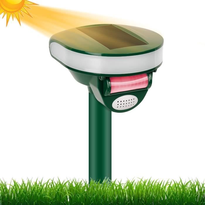 Répulsif Solaire Pour Animaux À Ultrasons Extérieur - Effaroucheur De