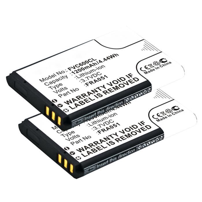 2x Batterie pour téléphone fixe AVM Fritz Fon C6 FRA051, 312BAT026