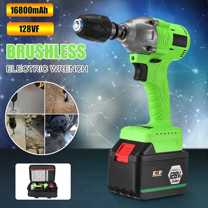 Clé à Chocs Sans Fil 1000 Nm - 2 Batteries + 42 Accessoires - Brushless - Pour Pneus Et Bricolage Auto