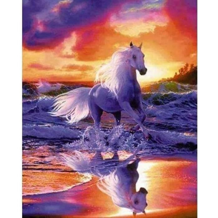 Kit Diamond Painting Cheval 30x30cm - Loisir Créatif Adulte DIY Avec Strass