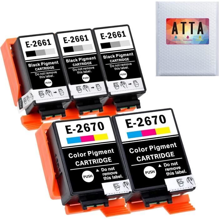 Lot 5 Cartouches Encre Sublimation SG400 SG800 ATTA - 2 Noires 1 Cyan 1 Magenta 1 Jaune Haute Capacité