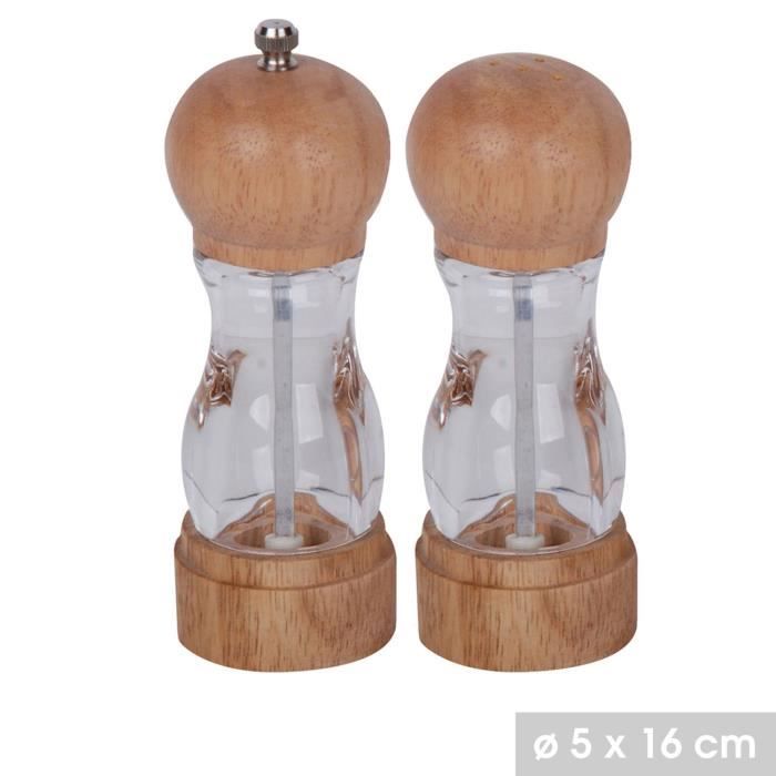 Set Salière et poivrier Collection bois Cdiscount Maison