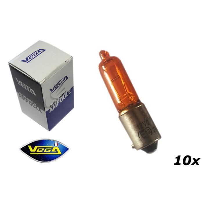 10 ampoules Vega® H21W BAY9S Halogène Orange 12V