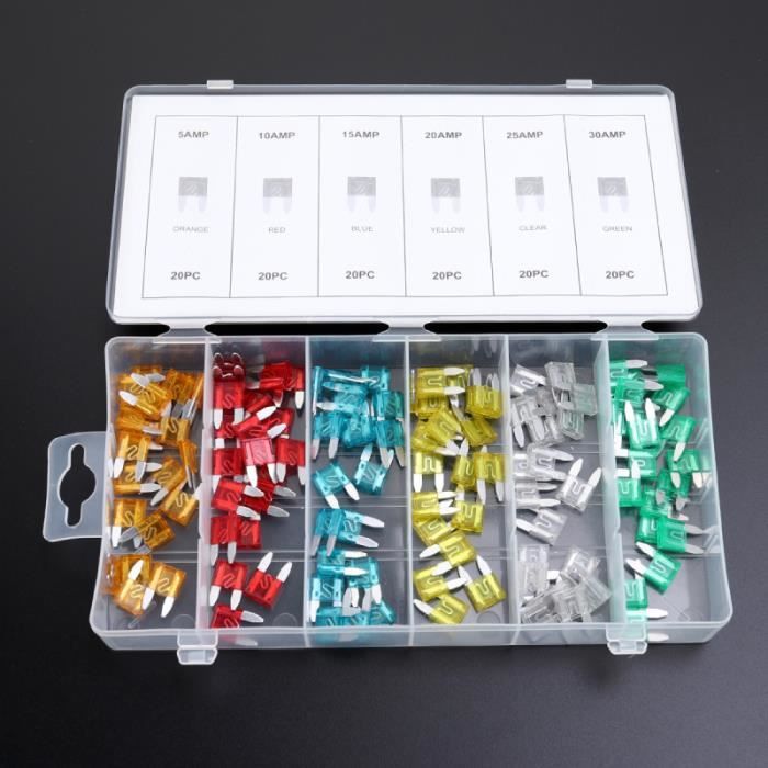 Kit De 24 Fusibles MAXI/APX – Assortiment De Fusibles à Lames Pour Voiture, Camion, SUV