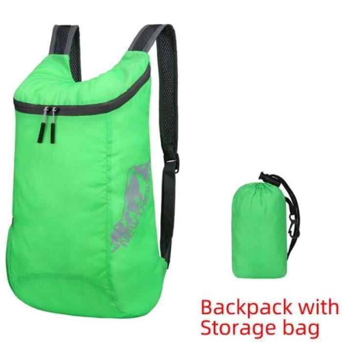 Sac à Dos Pliable Ultra-léger Uktunu – 23L Imperméable Pour Randonnée Et Sport – Noir