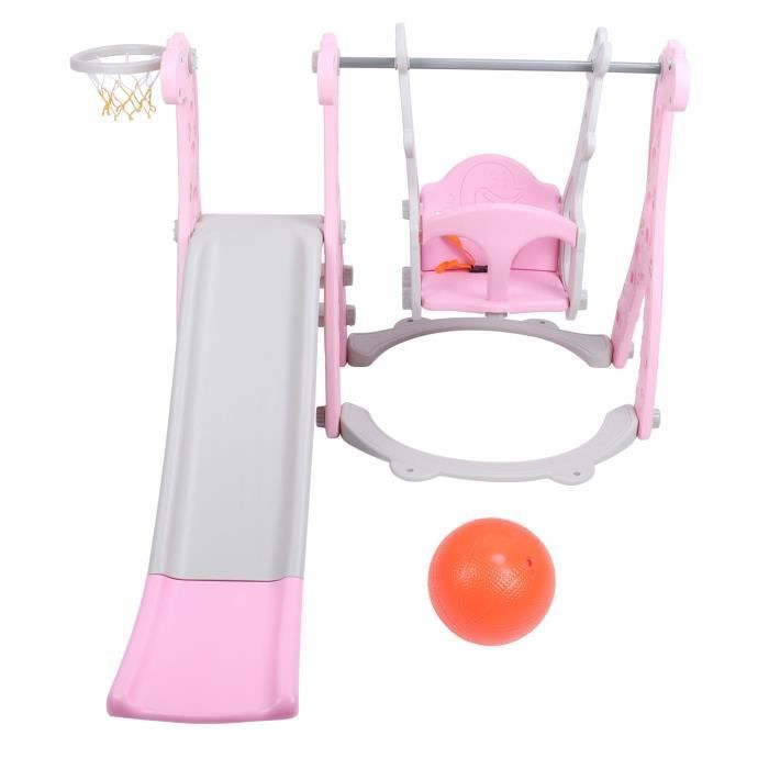 Toboggan 5 En 1 Zkiprm Pour Enfants - Avec Basket, Football, Et Mini-Bus, 200cm Long