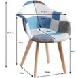 BenyLed Lot de 4 chaises de salle à manger en lin,chaises longues avec assise et pieds rembourrés (Bleu)-1