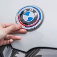 KIT 7 Badge LOGO Embleme BMW Édition 50e Anniversaire Capot 82mm+ Coffre 74mm +Volant + 4 X Cache Moyeu 68mm-1