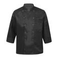 YONGHS-FR Homme Veste de Chef Manches Longues avec Poche Uniforme Cuisine Vêtement de Travail M-4XL Noir-1