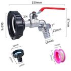 Robinet Cuve 1000L Avec Adaptateur Alliage Aluminium - Robinet Jardin Récupérateur Eau Pluie 3/4