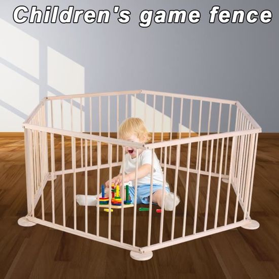 Barriere Et Parc Bebe 6 Cotes En Bois Cdiscount Puericulture Eveil Bebe