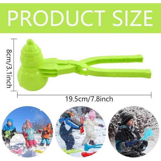 Milisten – Pince à Boules De Neige, Forme Cœur, 34 Cm, Rouge, Jouet D’hiver Enfant, Pour Extérieur