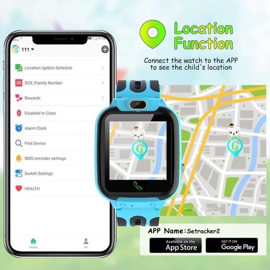 YEDASAH Montre GPS Enfant Tracker Montre Connectée Enfant Fille  Garçon,Montre Mobile LBS Anti-Perte de Traqueur de Montre Intell283 -  Cdiscount Téléphonie