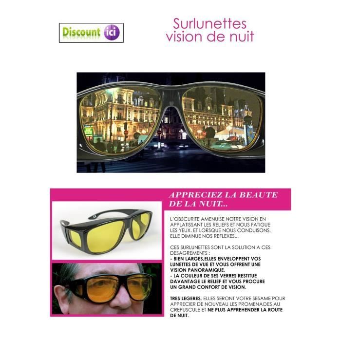 Surlunettes Vision De Nuit Anti-Éblouissement - Pour Homme Et Femme - Portables Sur Lunettes