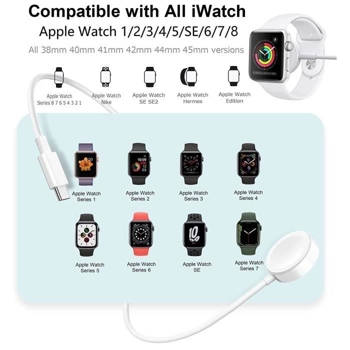Chargeur Apple Watch[Apple Certifié Mfi]Version Améliorée 2023-Apple ...