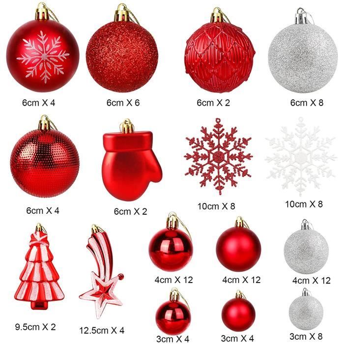 Décor à parsemer : mélange sprinkles de Noël Cadeau, Renne et Boule de Noël  blanc, rouge, vert et marron 100 gr