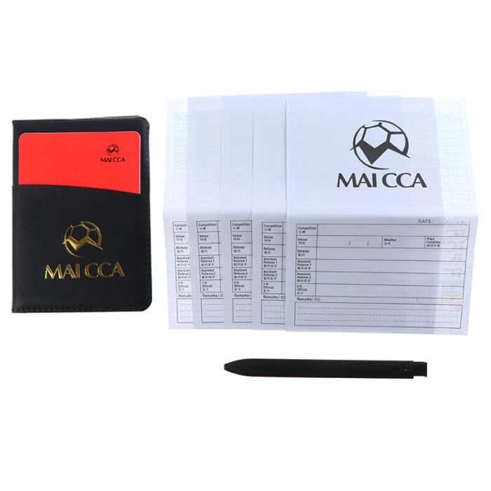 UNINGYI Kit Arbitre Football Complet – 2 Cartes Jaunes/Rouges, 2 Sifflets Métal, 2 Sacs Score, Pièce Toss