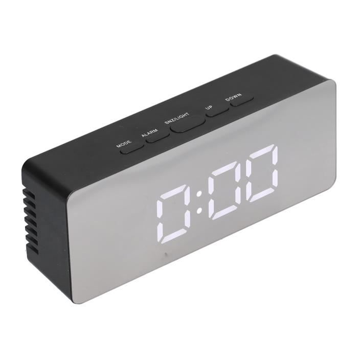 Réveil LED - QQMORA - Modèle Miroir - Affichage Température et Humidité - 3 Alarmes - Luminosité Réveil LED - QQMORA - Modèle Miroir - Affichage Température et Humidité - 3 Alarmes - Luminosité