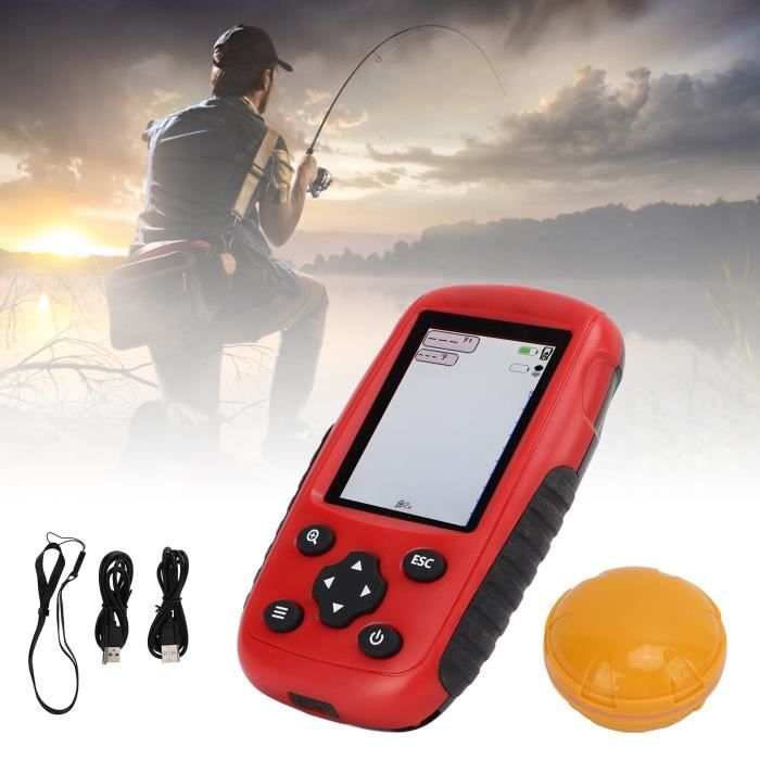 Détecteur De Poissons Portable LUCKY – Sondeur Étanche – Transducteur 200 KHz – Écran LCD – Alarme Poisson & Basse Eau – Pêche Bateau, Kayak, Glace, Rive