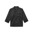 YONGHS-FR Homme Veste de Chef Manches Longues avec Poche Uniforme Cuisine Vêtement de Travail M-4XL Noir-2