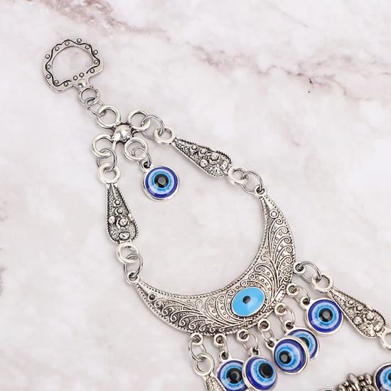 Pendentif œil Protecteur En Verre Soufflé Bleu – Croyance Vintage – Occasion