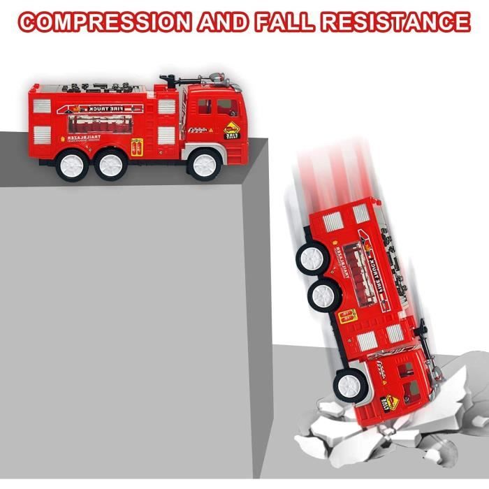 ATAA Camion de Pompier biplace Rescue - Rouge- Voiture électrique pour
