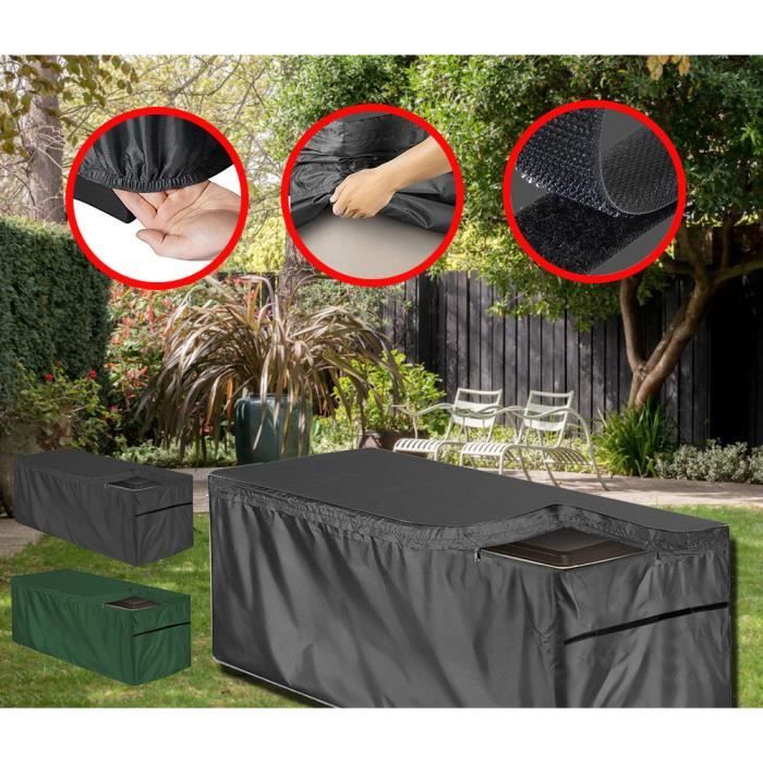 Housse De Protection Pour Coffre De Jardin - Tissu Oxford 210D Imperméable | Avec Corde Réglable, Protection UV