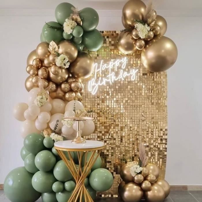 Rideau Paillettes Pour Mariage Et Fête Tcdwla - Lot De 3 Rideaux à Paillettes Dorés 1x2m - Décoration Fête Anniversaire, Mariage, Noël Rideaux Paillettes Fête