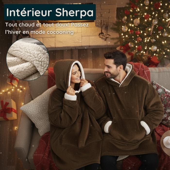 Pilou Pilou O³ Pull Plaid Géant XL Avec Fermeture Éclair