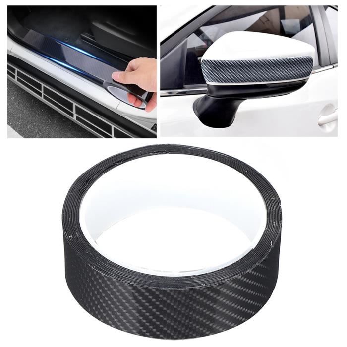 Autocollant anti-rayures de protection de bord de porte de voiture en film  de fibre de carbone noir (3 cm x 3 mètres) - Cdiscount Auto