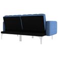 7398Jill® Canapé-lit,Canapé d'angle Convertible & Réversible - Design scandinave Bleu Tissu-3