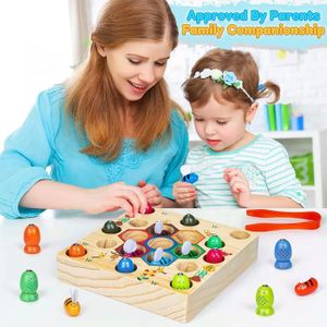 Jeu De Pêche Magnétique En Bois Pour Enfant 2-4 Ans - Jouet Montessori Avec Grenouille Et Poissons - Éducatif