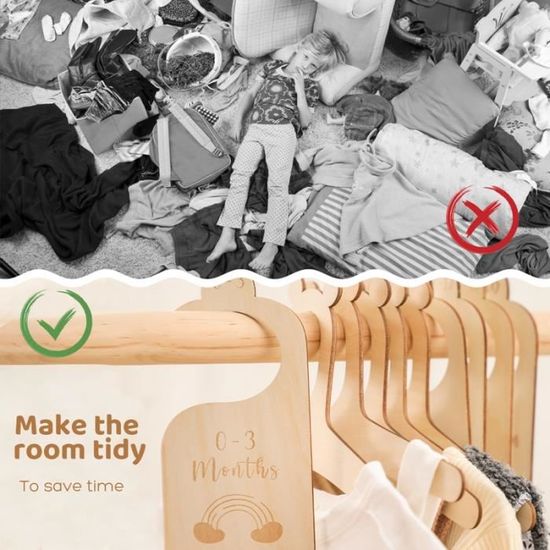 PC couleur C-7 Cartes de jalons en bois pour bébé de 0 à 24 mois,  organisateurs de vêtements pour garçons et - Cdiscount Puériculture & Eveil  bébé