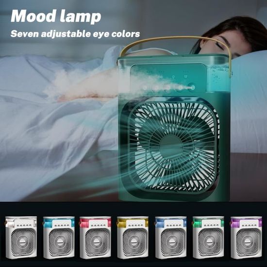 KALAMAN Ventilateur Portable Avec Refroidisseur Glace 5000mAh - 12000 RPM, 15H Autonomie, Silencieux