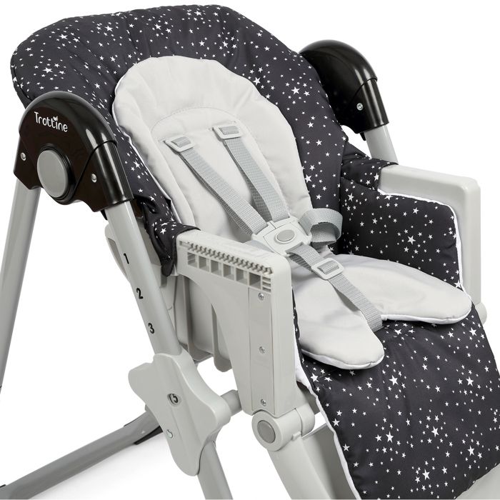 Chaise Haute Bébé Pliable Avec Hauteur Réglable,3 Angles Inclinables Double Plateau Amovible Pour Tout Petits De 6 36 Mois Gris