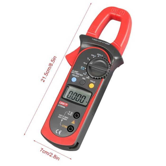 Pince ampèremétrique et multimètre digital AC/DC Dekoxer rouge