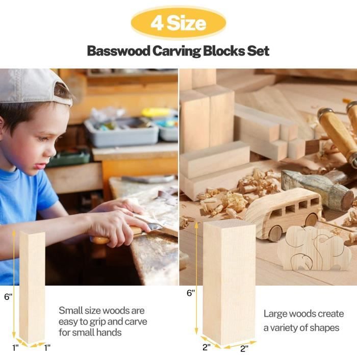 Blocs De Bois De Noyer Pour Sculpture - Lot De 2 - 20x5x1 Cm - Pour Débutants Et Adultes