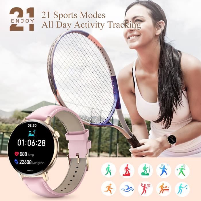 Montre Connectée Femme Intelligente SmartWatch avec Bluetooth