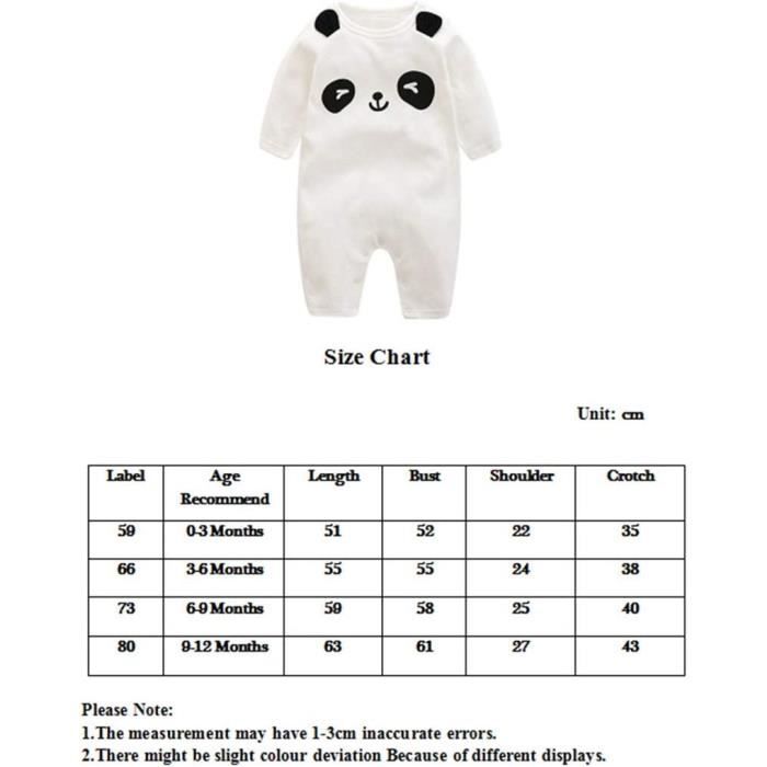 Grenouillère Pyjama Panda Bébé Fille/Garçon